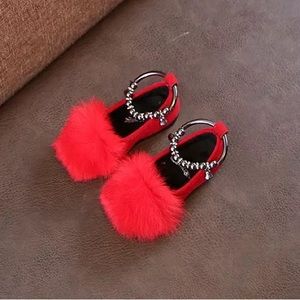 Children's Shoes brand New Girls Pretty Velvet Fur Princess Sale